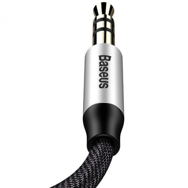 Baseus Καλώδιο Ήχου Yiven Mini Jack 3.5mm AUX, 1m - Μαύρο/Ασημί - CAM30-BS1