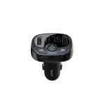 Baseus Αναμεταδ΄ότης FM Ραδιόφωνο, Bluetooth 2xUSB-A, MicroSD, φορτιστής αυτοκινήτου - Μαύρο - CCMT000001