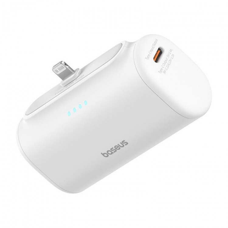 BASEUS Powerbank OS-Baseus Compact IP με Lightning υποδοχή , 5000mAh, 20W, MFi - ΛΕΥΚΟ - P10068307213-00