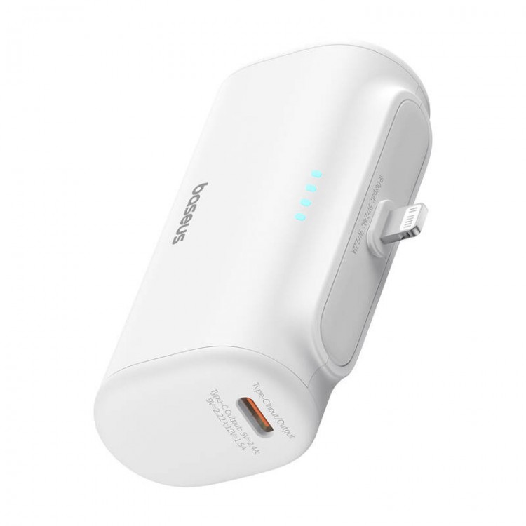 BASEUS Powerbank OS-Baseus Compact IP με Lightning υποδοχή , 5000mAh, 20W, MFi - ΛΕΥΚΟ - P10068307213-00