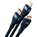 BASEUS Καλώδιο 3IN1 Φόρτισης Συγχρονισμού Flash Series Ⅱ USB-USB-C/microUSB/Lightning Type-C, LIGHTNING, MICROUSB 66W 1.20M - ΜΑΥΡΟ