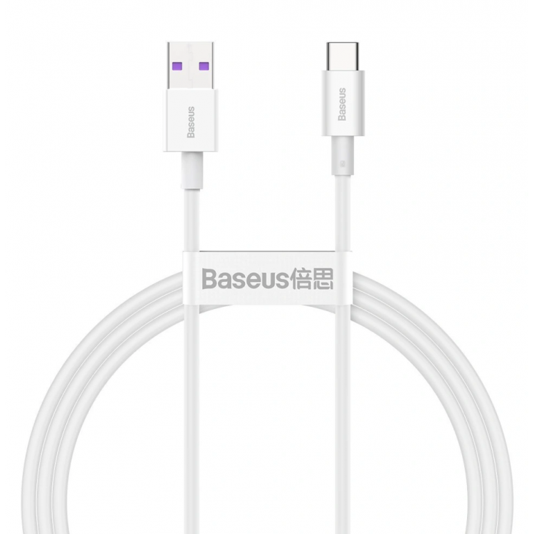 BASEUS Superior Series 66W (11V/6A) Καλώδιο Φόρτισης Συγχρονισμού Data USB-A σε USB-C , 1μ. - ΛΕΥΚΟ - CATYS-02