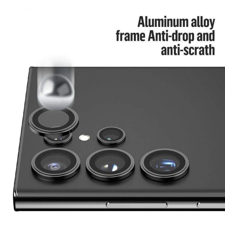 Blueo Camera Lens Protector ΓΥΑΛΙ ΠΡΟΣΤΑΣΙΑΣ HD για Samsung Galaxy S24 Ultra 5G 2024 - ΜΑΥΡΟ - BCL-S24U-BLACK