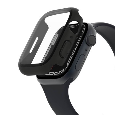 Belkin SCREENFORCE™ TemperedCurve 2-in-1 Ενισχυμένη προστασία οθόνης + θήκη Bumper για Apple watch SERIES 45mm, Apple watch Series 44mm  - ΜΑΥΡΟ - OVG004zzBK