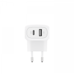 Belkin BoostCharge PD 3.0 Διπλός οικιακός φορτιστής τοίχου USB-C/USB-A με PPS 42W - Λευκό - WCB009VFWH