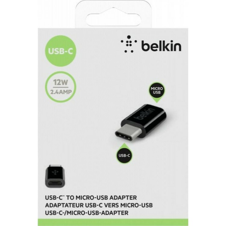 Belkin USB-C αρσενικό - micro USB θηλυκό 12w 2.4A - F2CU058btBLK
