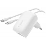 Belkin WCA005vf1MWH-B6 BOOST↑CHARGE™ USB-C® PD 3.0 PPS Οικιακός φορτιστής 30W + USB-C® καλώδιο - Λευκό