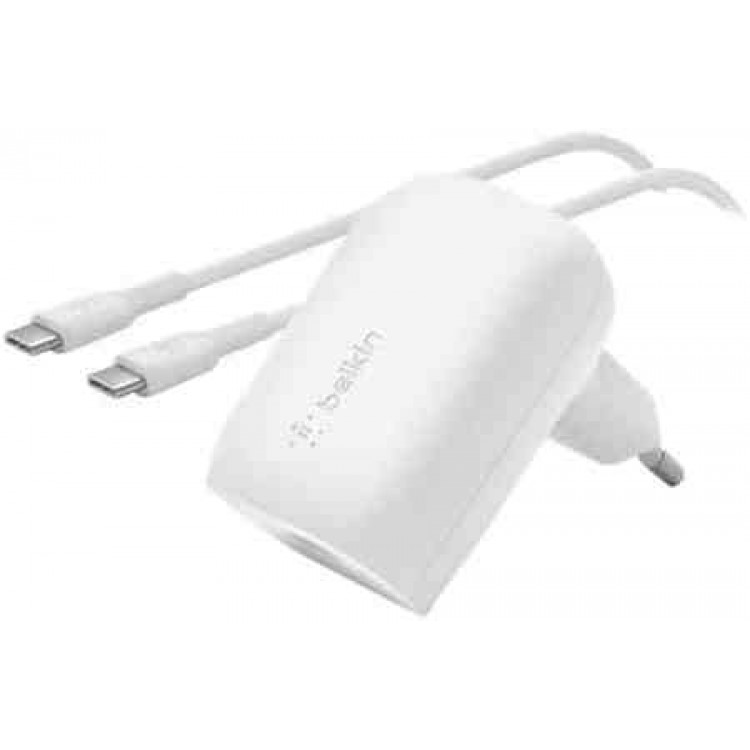 Belkin WCA005vf1MWH-B6 BOOST↑CHARGE™ USB-C® PD 3.0 PPS Οικιακός φορτιστής 30W + USB-C® καλώδιο - Λευκό