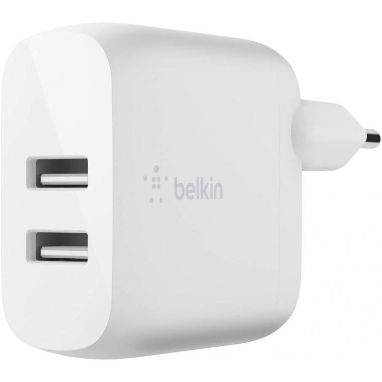 Belkin WCE002vf1MWH 2-port USB-A wall charger (24W) + USB-A / Micro-USB cableΛευκό
