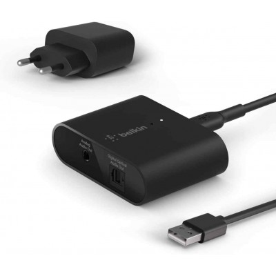 Belkin SOUNDFORM CONNECT AIRPLAY2 Audio ADAPTER for Wireless Streaming with Optical and 3.5mm Speaker Inputs - AUZ002vfBK