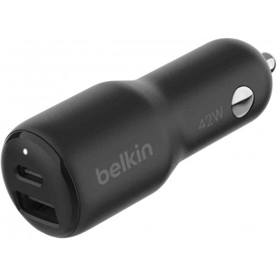 Belkin CCB005btBK 42W PD Dual Standalone Car Charger (30W USB-C & 12W USB-A) - ΜΑΥΡΟ