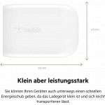 Belkin WCA005vf1MWH-B6 BOOST↑CHARGE™ USB-C® PD 3.0 PPS Οικιακός φορτιστής 30W + USB-C® καλώδιο - Λευκό