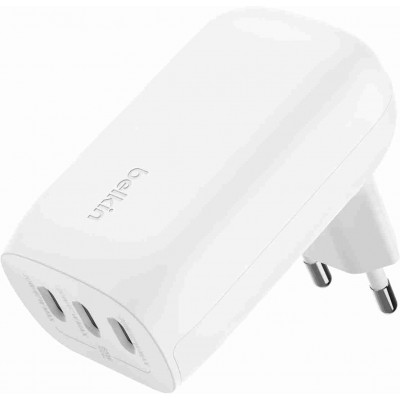  Belkin 67W Trio USB-C PD 3.1 Ταχυ-Φορτιστ΄ής με PPS BoostCharge , 3Xθύρες για APPLE iPhone 16/15 Series, MacBook Pro, AirPods, Galaxy - ΛΕΥΚΟ - WCC002VFWH
