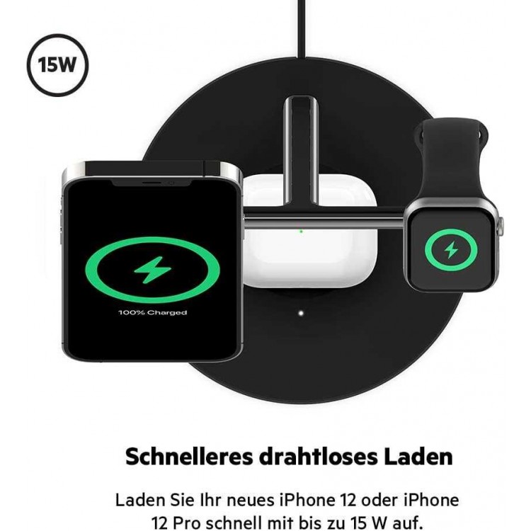Belkin BoostCharge PRO 3-in-1 Wireless Charger with MagSafe - Μαύρο - WIZ009vfBK Belkin BoostCharge PRO 3-in-1 Wireless Charger with MagSafe - Μαύρο - WIZ009vfBK
