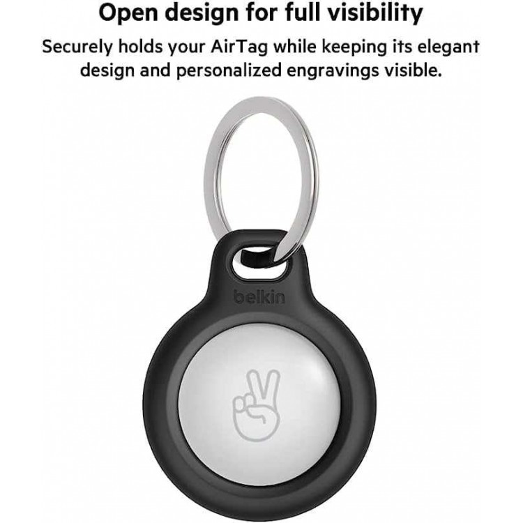 Belkin MSC002btH35 Secure Holder with Key Ring for AirTag 2-Pack - Black&White