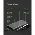 BELKIN Connect Universal USB-C 8-IN-1 DUAL DISPLAY Monitor HUB, 100W PD - INC015BTSGY-CZ