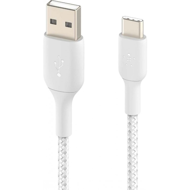Belkin CAB002bt1MWH Braided USB-C to USB-A Cable (1m)Λευκό