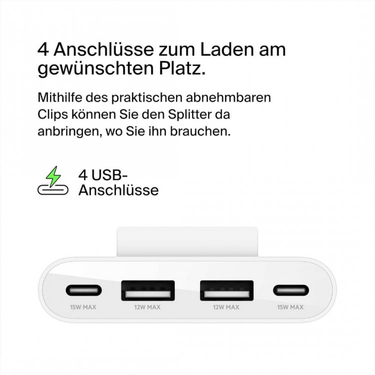 BELKIN 4-PORT HUB Type-C - USB POWER EXTENDER, 2M - ΛΕΥΚΟ - BUZ001BT2MWHB7