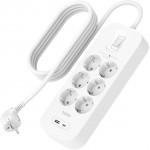 Belkin SRB002vf2M Surge Protector with USB-C® and USB-A Ports (6 Outlets with 1 USB-A & 1 USB-C)Λευκό