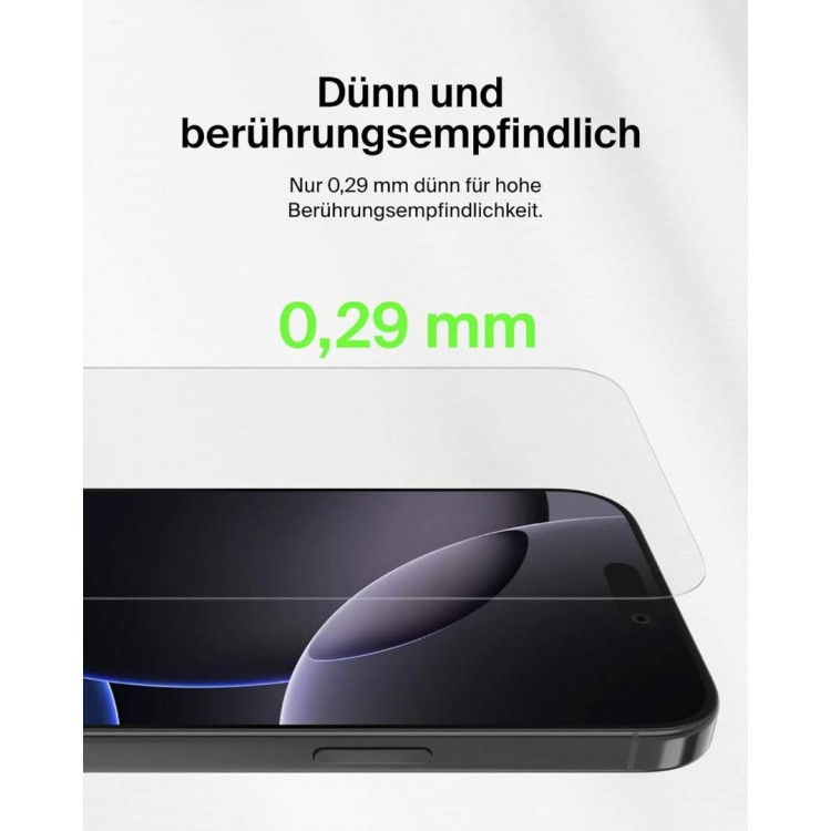 Belkin ScreenForce UltraGlass 2 Anti-Microbial γυαλί προστασίας για Apple iPhone 16 Pro Max - OVA158hq