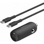 Belkim 30W USB-C Car Charger + USB-C to USB-C cable - CCA004bt1MBK-B6
