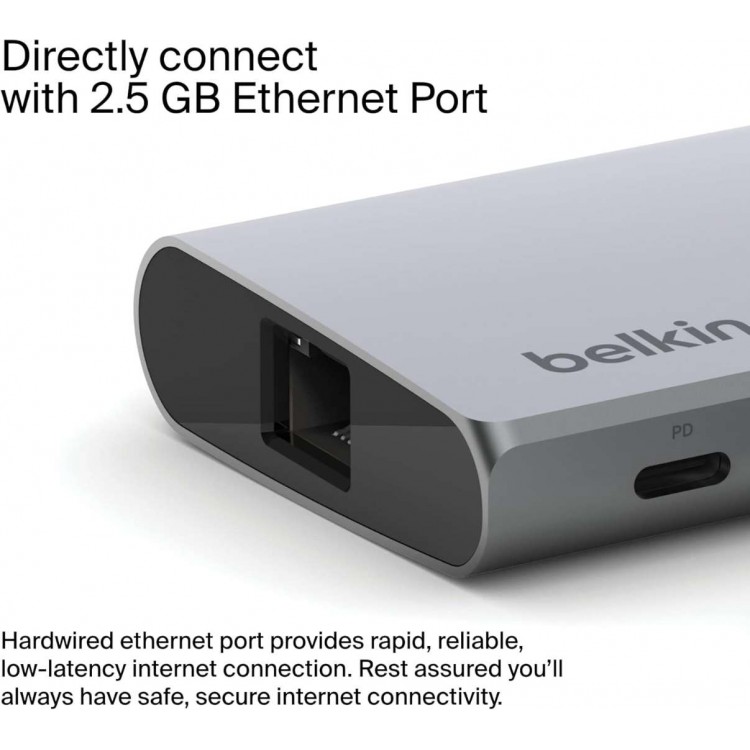 Belkin INC009btSGY Multiport Adapter, USB-C® 7-in-1Ασημί