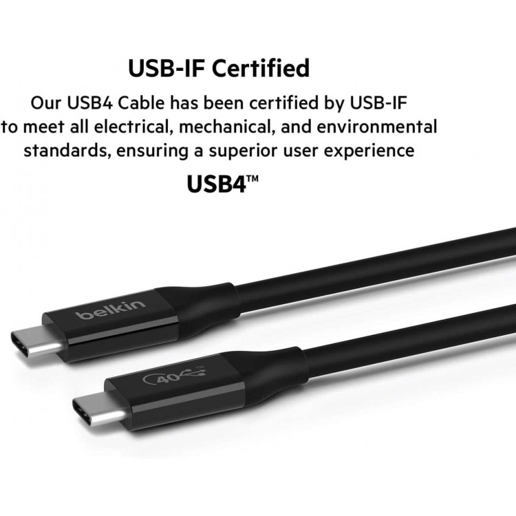Thunderbolt™ 3 Cable (USB-C™ to USB-C) 100W 0.8m - F2CD084bt0.8MBK
