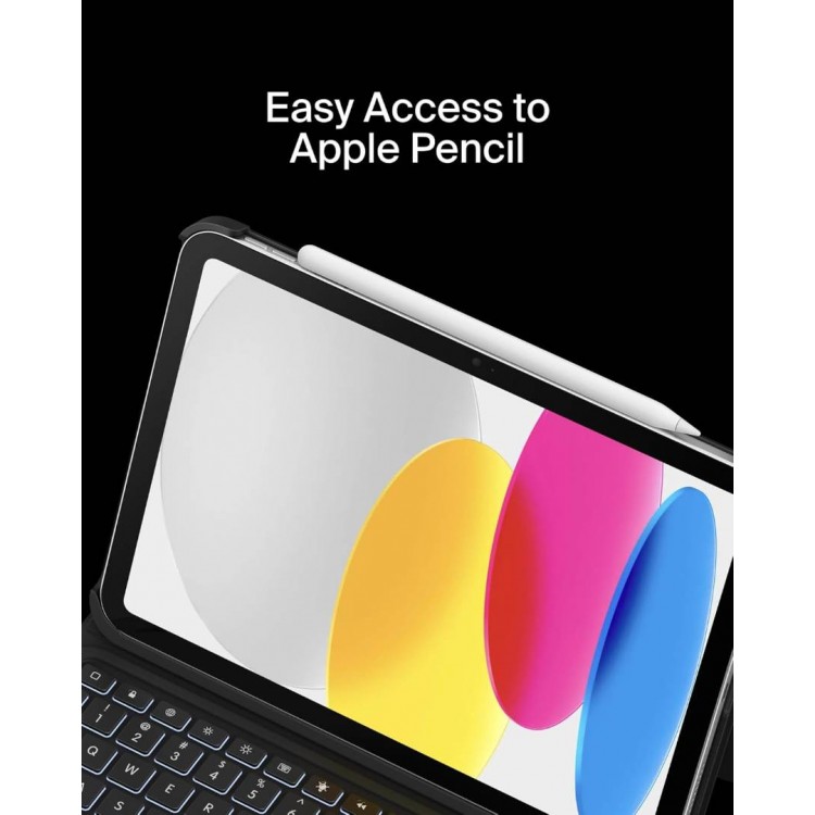 Belkin Everyday θήκη με πληκτρολόγιο Cradle για APPLE iPad 10.9" και iPad 11"(A16) 2025 - ΜΑΥΡΟ - BBZ001du-V3