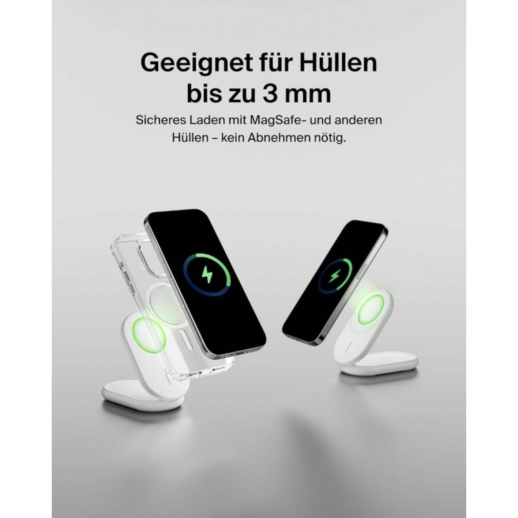 BOOST^CHARGE™ Qi2 15W Magnetic Foldable Wireless Charging Stand - ΛΕΥΚΟ - WIB007HQWH