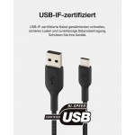 Belkin CAB002bt3MBK Braided USB-C to USB-A Cable (3m)Μαύρο