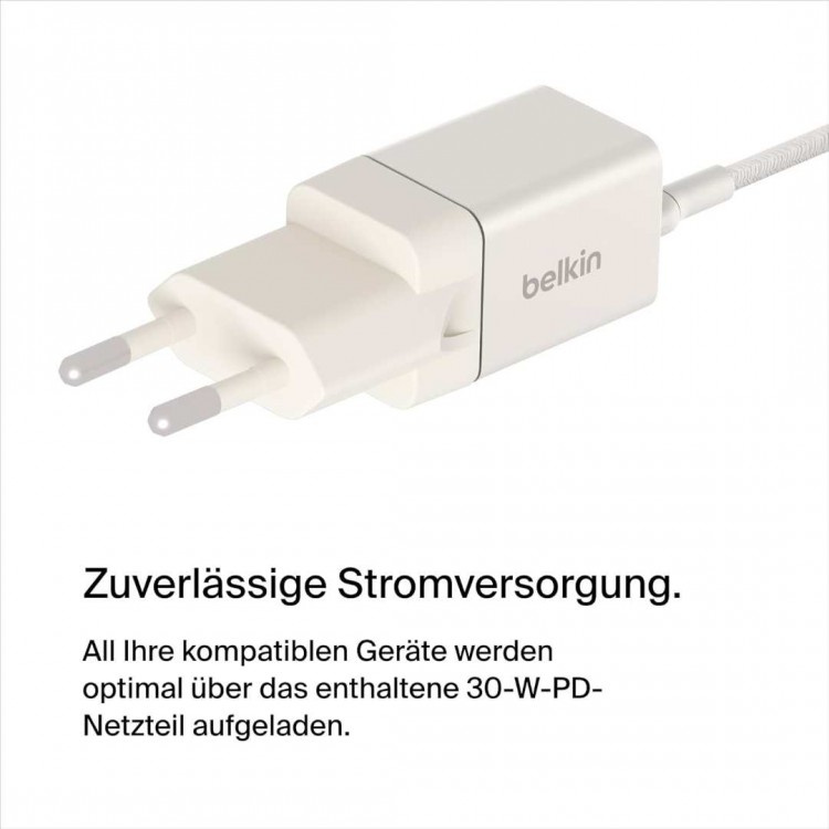 Belkin BOOST^CHARGE™ 2in1 Wireless Charging Stand with MagSafe 15w - Sand BEIGE - WIZ020vfH37