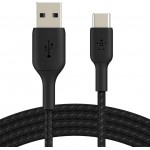 Belkin CAB002bt3MBK Braided USB-C to USB-A Cable (3m)Μαύρο