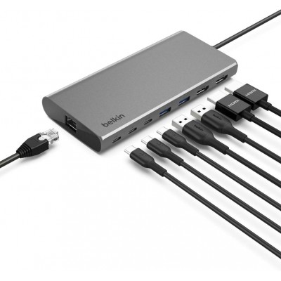 BELKIN Connect Universal USB-C 8-IN-1 DUAL DISPLAY Monitor HUB, 100W PD - INC015BTSGY-CZ