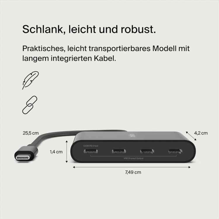 Belkin AVC018btBK Connect USB-C to 4-Port USB-C HubΜαύρο