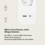 Belkin SRB001vf2M Surge Protector with USB-C® and USB-A Ports (4 Outlets with 1 USB-A & 1 USB-C)Λευκό
