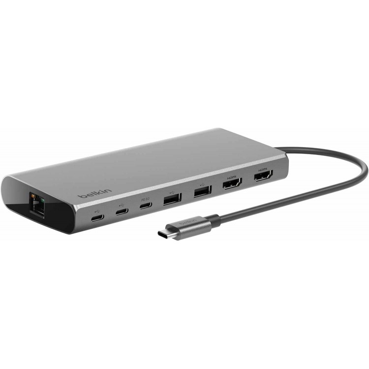 BELKIN Connect Universal USB-C 8-IN-1 DUAL DISPLAY Monitor HUB, 100W PD - INC015BTSGY-CZ