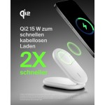 BOOST^CHARGE™ Qi2 15W Magnetic Foldable Wireless Charging Stand - ΛΕΥΚΟ - WIB007HQWH