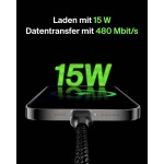 Belkin CAB002bt3MBK Braided USB-C to USB-A Cable (3m)Μαύρο