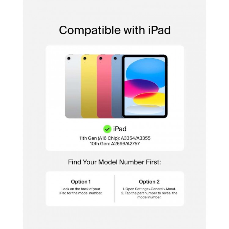 Belkin Everyday θήκη με πληκτρολόγιο Cradle για APPLE iPad 10.9" και iPad 11"(A16) 2025 - ΜΑΥΡΟ - BBZ001du-V3