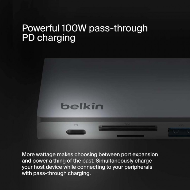 Belkin INC009btSGY Multiport Adapter, USB-C® 7-in-1Ασημί
