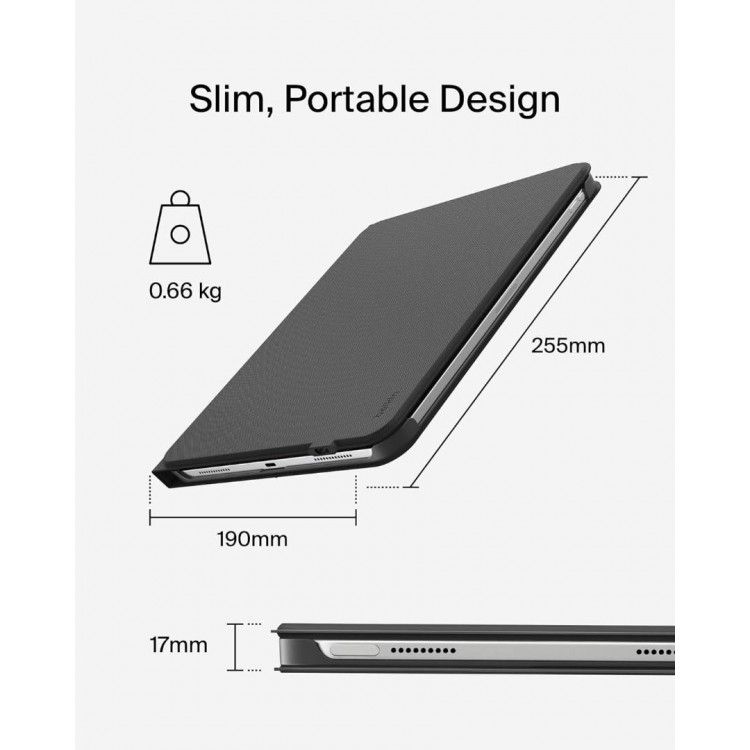 Belkin Everyday θήκη με πληκτρολόγιο Cradle για APPLE iPad 10.9" και iPad 11"(A16) 2025 - ΜΑΥΡΟ - BBZ001du-V3