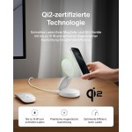 Belkin BoostCharge Inductive Qi2 3-in-1 15W MagSafe ρυθμιζόμενη βάση φόρτισης για Apple iPhone 17 Series, Apple Watch, Pixelsnap, AirPods με 30W τροφοδοτικό - ΛΕΥΚΟ - WIZ034kqWH