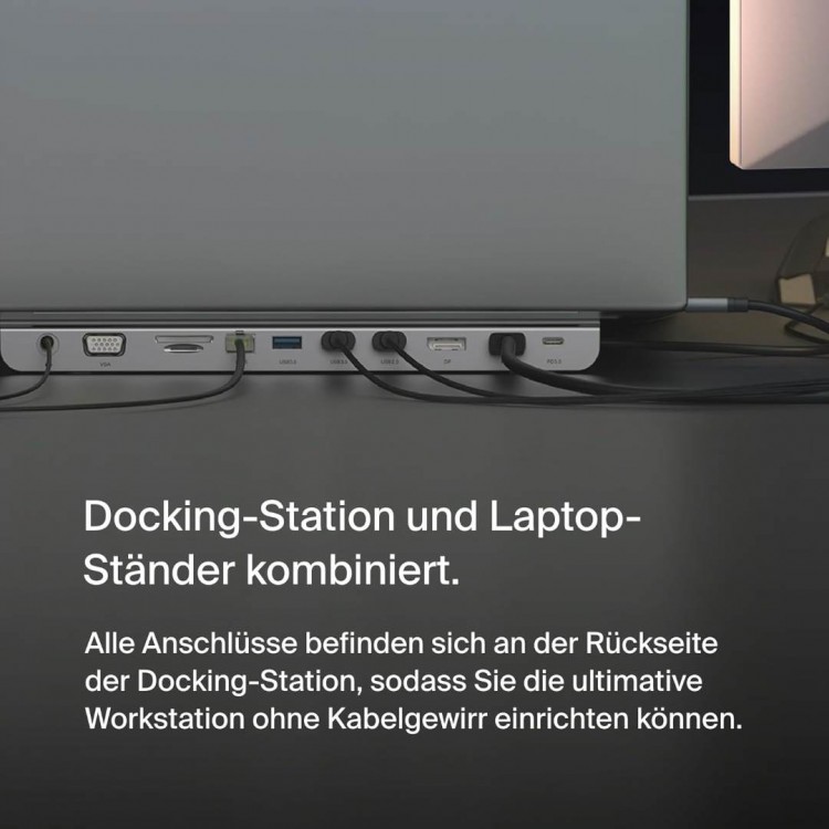 Belkin USB-C Hub, 11-in-1 MultiPort Adapter Dock with 4K HDMI, DisplayPort, VGA, and 100W for Charging, 3x USB A, Gigabit Ethernet, SD, MicroSD, 3.5mm Jack for Devices - INC004btSGY