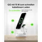 Belkin BoostCharge Inductive Qi2 3-in-1 15W MagSafe ρυθμιζόμενη βάση φόρτισης για Apple iPhone 17 Series, Apple Watch, Pixelsnap, AirPods με 30W τροφοδοτικό - ΛΕΥΚΟ - WIZ034kqWH