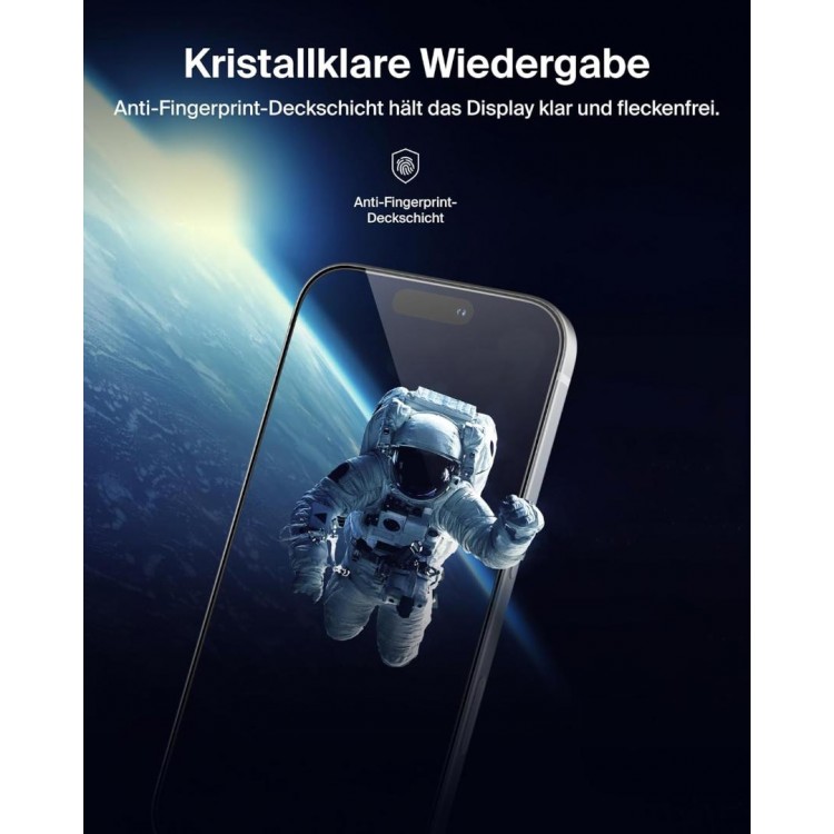 BELKIN ScreenForce InvisiGlass Anti-Microbial 9Η Screen Protection with Positioning Tray, Bubble-Free Application for APPLE iPhone 17 Pro MAX 6.9 5G 2025 - CLEAR - OVA239HQ