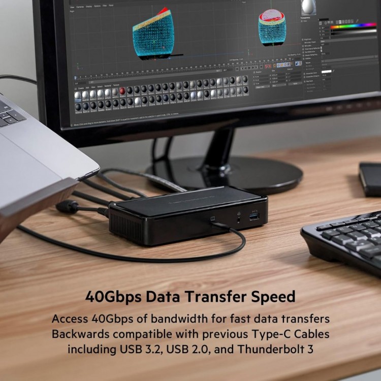 Thunderbolt™ 3 Cable (USB-C™ to USB-C) 100W 0.8m - F2CD084bt0.8MBK