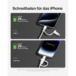 Belkin 2-σε-1 USB-C & Lightning Braided Καλώδιο γρήγορης φόρτισης για Apple iPhone, iPad, Samsung - ΛΕΥΚΟ - CAC003hq1.5MWH