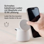 Belkin BOOST^CHARGE™ 2in1 Wireless Charging Stand with MagSafe 15w - Sand BEIGE - WIZ020vfH37