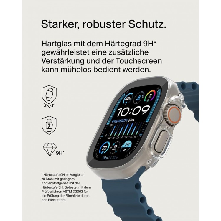 BELKIN TemperedCurve Screenforce 2 in 1 Anti-Microbial Θήκη με προστασία οθόνης για Apple Watch Ultra, Ultra 2 49mm - OWA001ZZCL