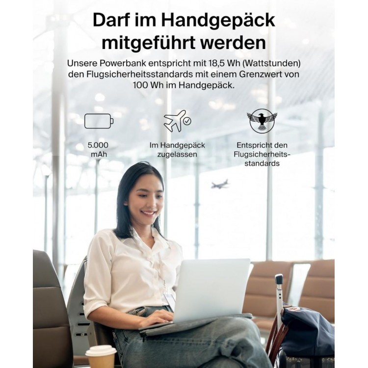 BELKIN HYBRID AC POWER BANK 5K PD 25W with US UK EU AU sockets & C-C cable - BPZ003BT1MBK-B6